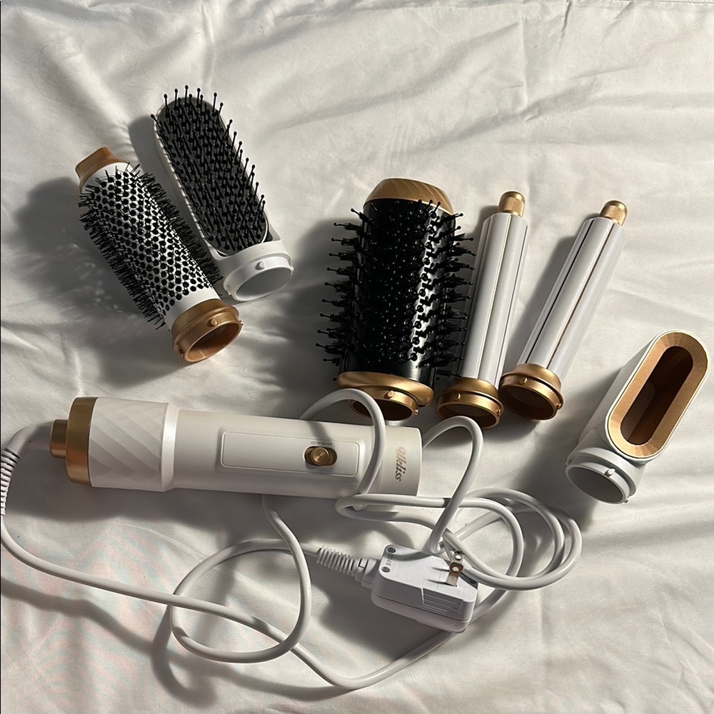 White and Gold Hair Styling Tool Set